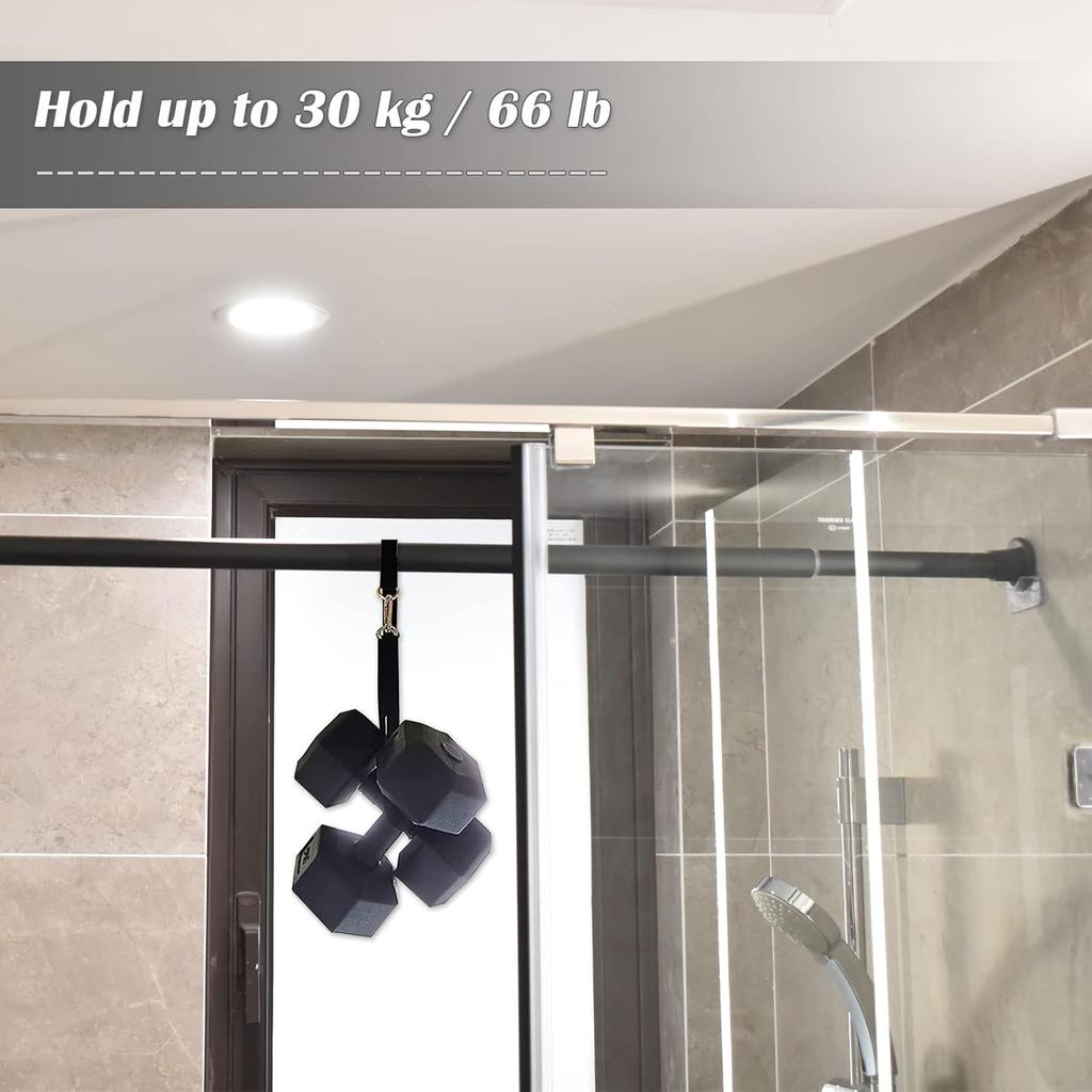 Adhesive Shower Curtain Rod Holder, 4 Pcs Tension Rod Holders, No Drilling | Invisible Rod Retainer, Transparent Wall Mount Holder for Shower Curtain