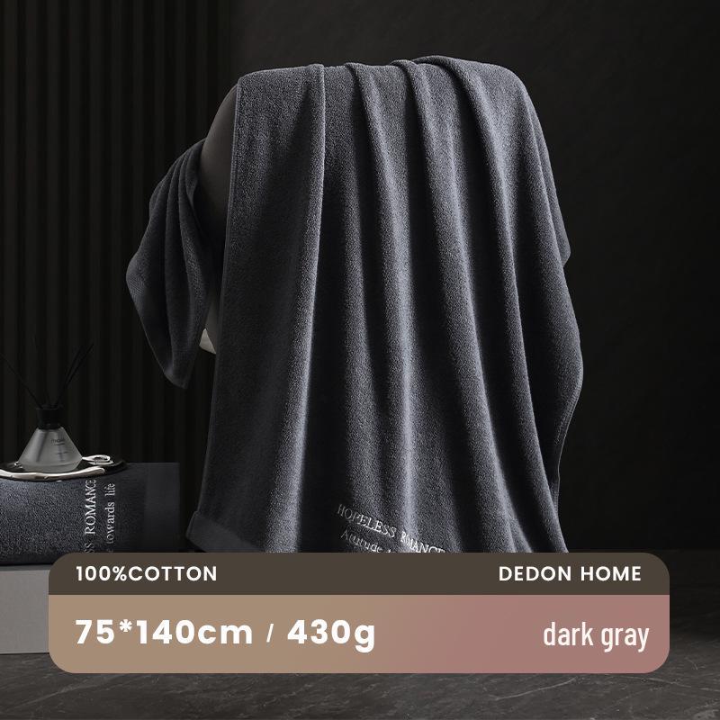 

2024 Очень толстое банное полотенце из 100% хлопка - Не оставляет ворсинок, Влаговпитывающее обертывание для мужчин и женщин 75x140cm