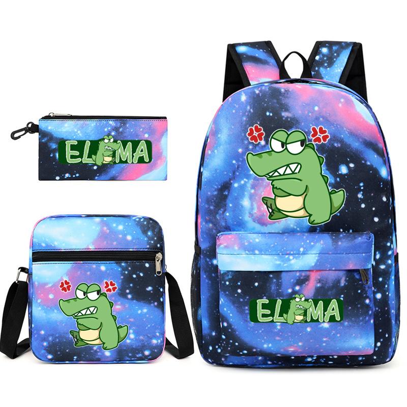 School Bag Three-Piece Game Merchandise Backpack Large Capacity Middle School Students Outdoor Campus