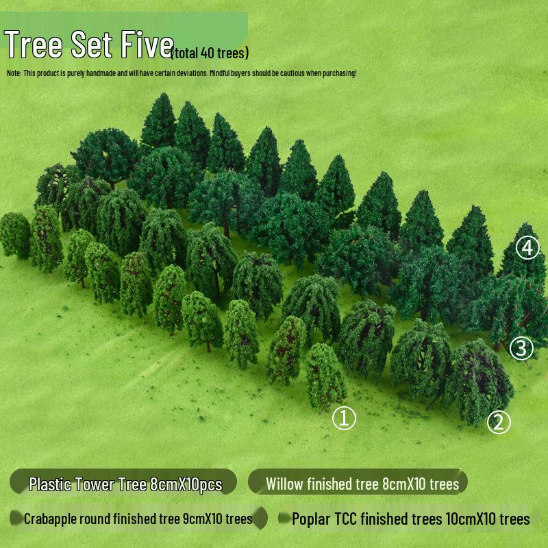 Mini DIY Model Train Landscape Tree Set - Simulated Plastic Trees for Sand Table Crafting