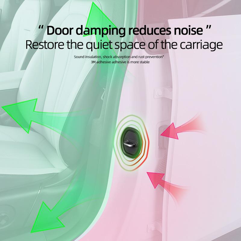 4Pieces Black Silicone Door Lock Buckle Protective Cover Shock Mute Pad for KIA K5 Soranto Sportage 2018 2019 2020 2025