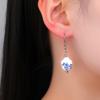 COOLTIME Plum Blossom Earrings Chinese Vintage Style Blue And White Porcelain Five-Petaled Trendy Earrings for Women