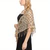 Hollow Triangle Sequin Lace Shawl Bridal Wedding Women Luxury Party Wrap Female Shiny Glitter Stole Club Scarf with Tassel