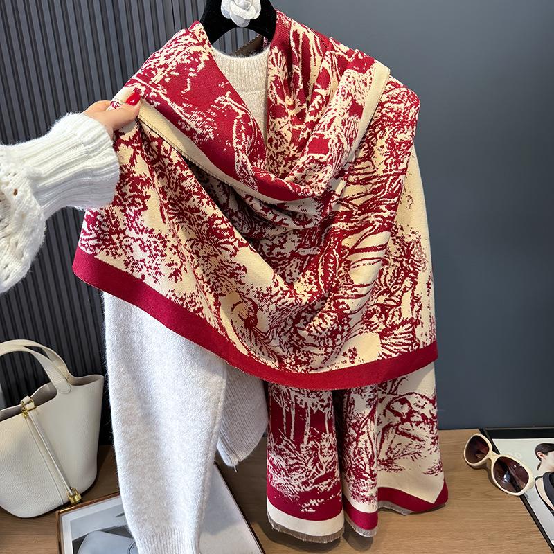 Imitation Cashmere Long Scarf Scarf Women'S Winter High-End Temperament Neck Protection And Shawl Women
