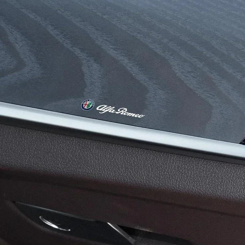 Dla Samochodu Alfa Romeo Naklejka z Odznaką Zagłówka Fotela Przedniego Naklejki na Szybę Boczną Samochodu Dla Alfa Romeo Giulia Stelvio MiTo Giulietta Tonale