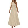 Sleeveless Maxi Dress for Women Formal Elegant A Line High Waist Long Dress Crew Neck Summer Party Wedding Guest