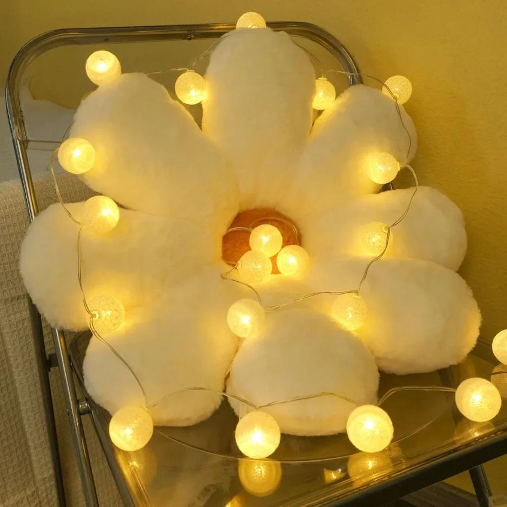 New 20 LEDs Cotton Balls Garland String Lights Christmas USB/Battery Powered Fairy Lighting Holiday Wedding Xmas Party  Decor