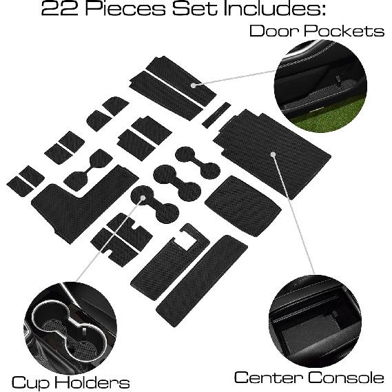 SENSHINE For Toyota Highlander Accessories 2025 -2024 Anti Dust Cup Holder Ert Center Console Shifter Trim Door Packet Mats Premium  Interior 22PC