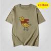 American Retro Trendy Duck Tshirt With Quirky Cartoon Print Loose Casual Short Sleeved Cotton Top