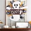 Halloween Kränze für die Haustür Boo Geist Schild Halloween Türhänger Halloween Dekorationen Boo Halloween Kranz
