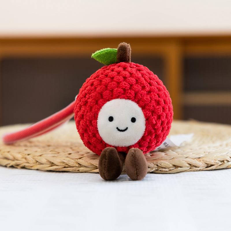 Simulation Fruit Pendant Plush Toy Lychee Mangosteen Fortune Doll Wedding Ceremony Throwing Doll Catching Machine Doll