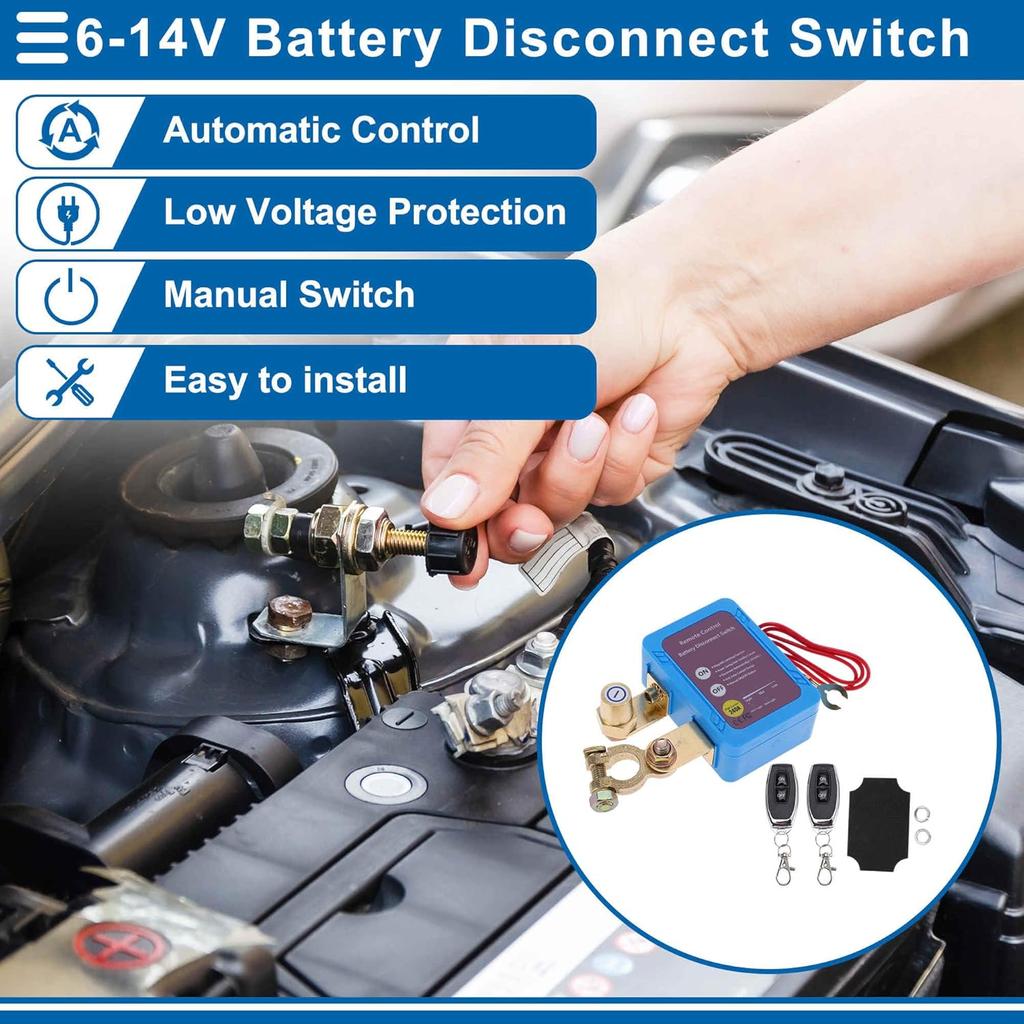Battery Disconnect Switch 6-14V Battery Power Cut Isolator Kill Switch ON/Off Batteries Cut Off Switches for Cars Vehicles RVs and Boats 1 Pc