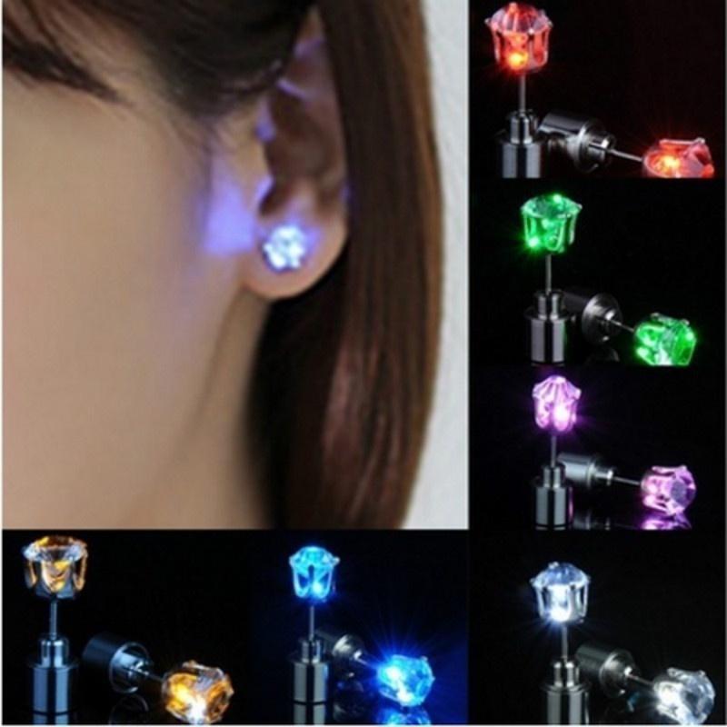 1 Pcs Shining Zircon Earring Creative Fashion Stud Earring Party Carnival Night Birthday Holiday Gift Cool Accessories New