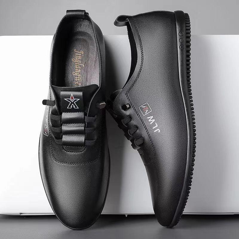 New versatile men's leather shoes soft sole business casual Doudou shoes work security shoes