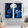 2pcs,2D plane printing Minimalist Curtains Lunar Wolfsong 100% Polyester (without rod) Outdoor Decorations Perfect for Bedroom