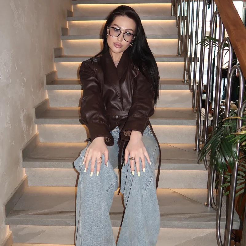 Retro Leather Jacket for Women - European & American Street Style Autumn/Winter Collection