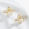 Earrings Personality Cute Bee Pearl Commuter Light Luxury Jane Premium Temperament Earrings