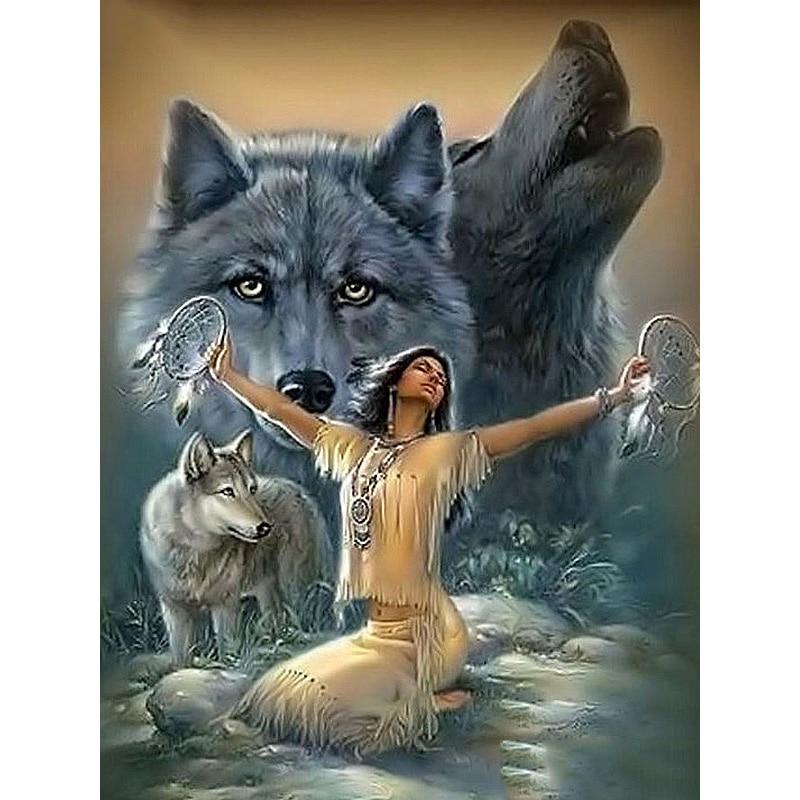 

Новый 5D DIY алмазная живопись Оборотень Алмазная вышивка животных вышивка крестиком полная круглая дрель ремесло домашний декор ручной подарок Full Round 40x50CM