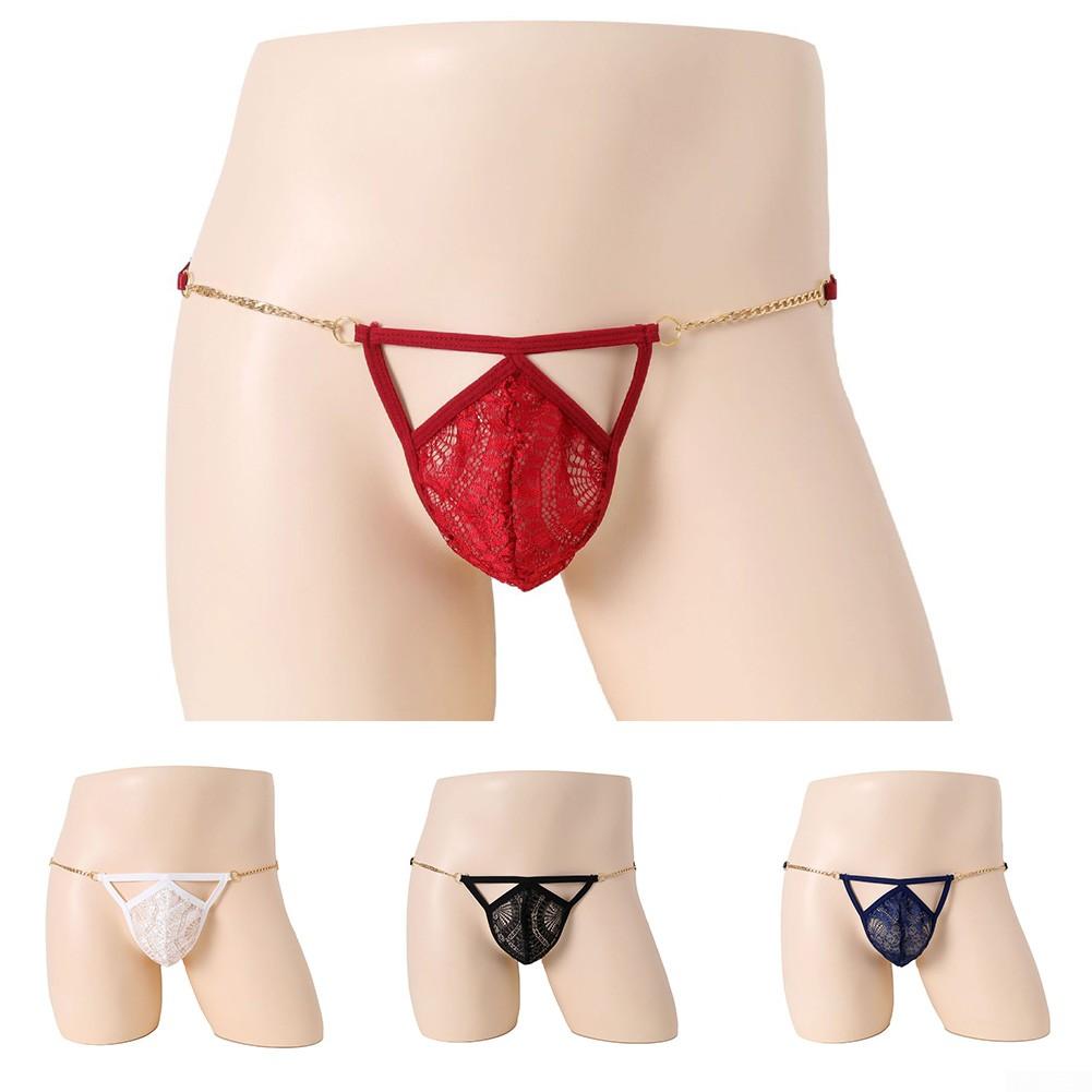 Panties Men Brief See-through Sheer Sissy T-Back Thongs
