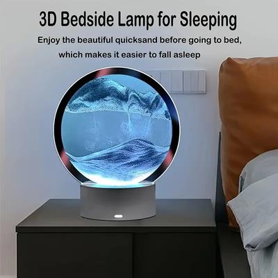 1 יחידות חול נע אומנות מנורת שולחן USB LED מלאכת חול מהיר 3D נוף טבעי זורם חול ניתן לעמעום נע שעון חול אור לילה