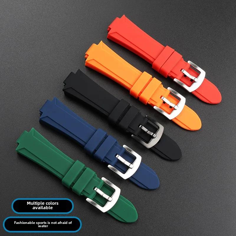 Cinturino per orologio in silicone di alta qualità Braccialetto Per Serie Oris Aquis 7330 7740 22x11mm 24x11mm 24x12mm Estremità convessa Cinturino in gomma