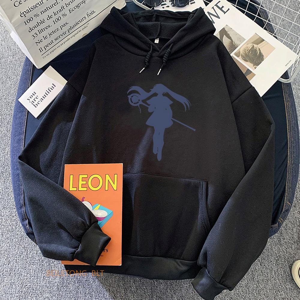 Sousou No Frieren Manga Herren Kapuzenpullover Jungen Harajuku Mädchen Hip Hop Pullover Ausgefallenes Musikgeschenk Lässiger Lockerer Bequemer Pullover