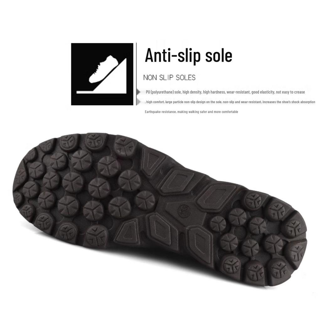 Shanghai Warrior Men's Slip-On Leather Casual Shoes, Non-Slip Soft Sole, Perfect for Travel and Outdoor Activities