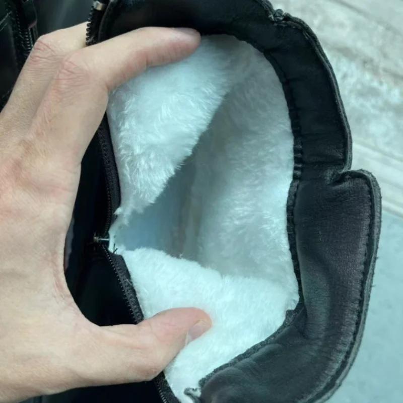 Women Ankle Boots Plush Short Tube Flat Soled Snow Boots 2024 Autumn/winter New Simple Retro Zipper Warm Casual Cotton Boots