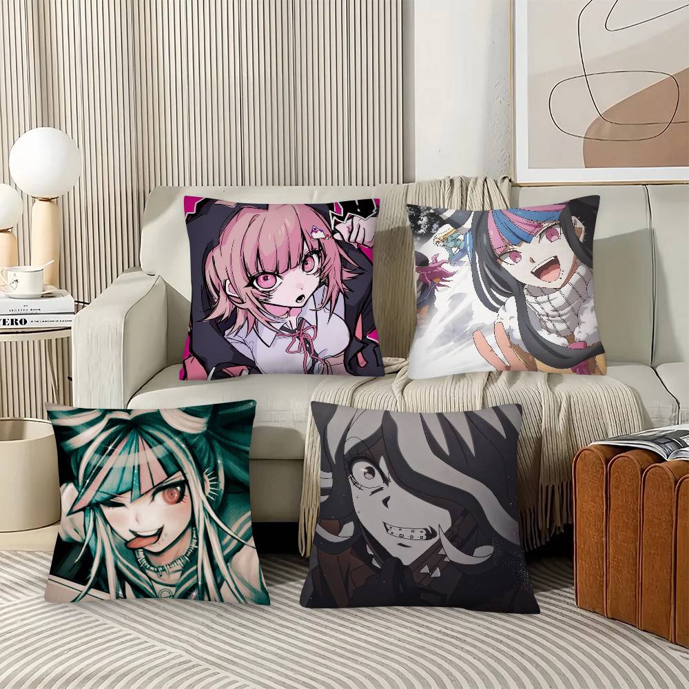 1Pc Anime D-Danganronpas-Cute Pillow Case Fashion Square Pillowcase Bedroom Sofa Room Ins Decoration Leisure
