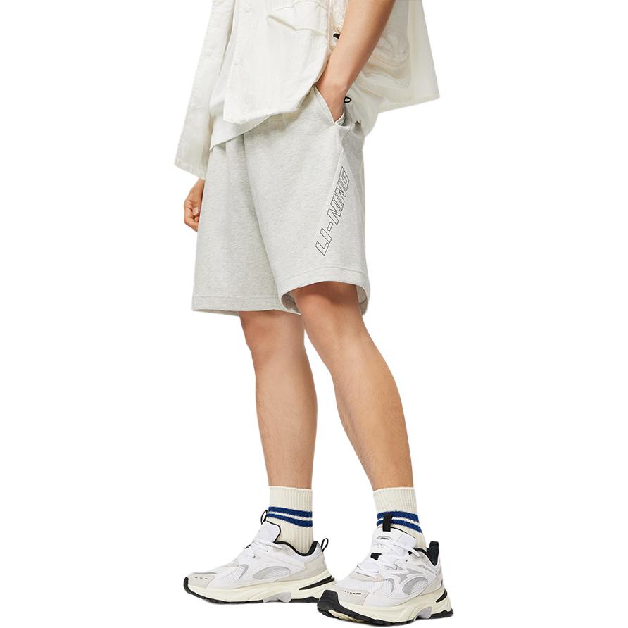 Li Ning Sports Lifestyle Series Moisture Wicking Loose Fit Sports Shorts Men Shorts Light-Mixed-Yellow Flower-Gray AKSU229-2