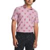 Under Armour Diamond Print All Over Short Sleeve Polo Shirt Men Polo Shirts Pink 1379734-697