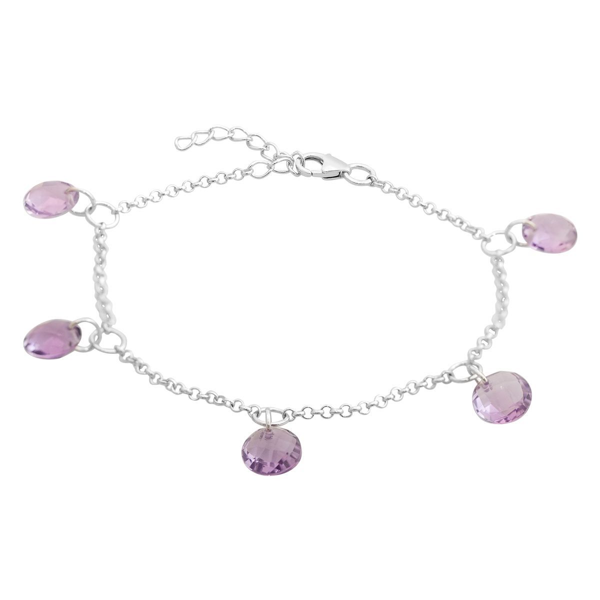 

Срібний браслет із натуральним аметистом 9.381ct, вага виробу 3,71 гр (2166696) 17-20cm