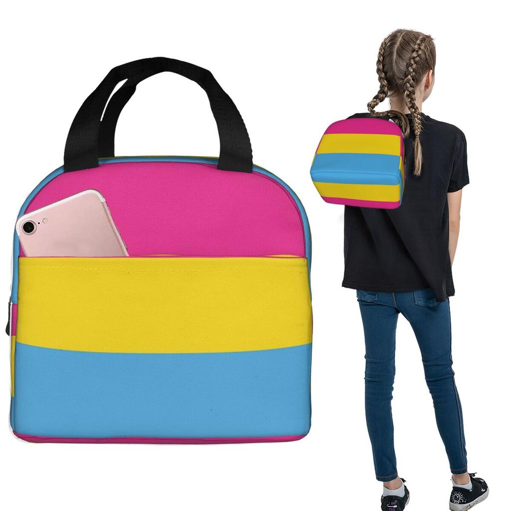 Pansexual Pride Flag Insulated Lunch Bag for Women Children Portable Food Boxes Thermal Lunch Box Tote