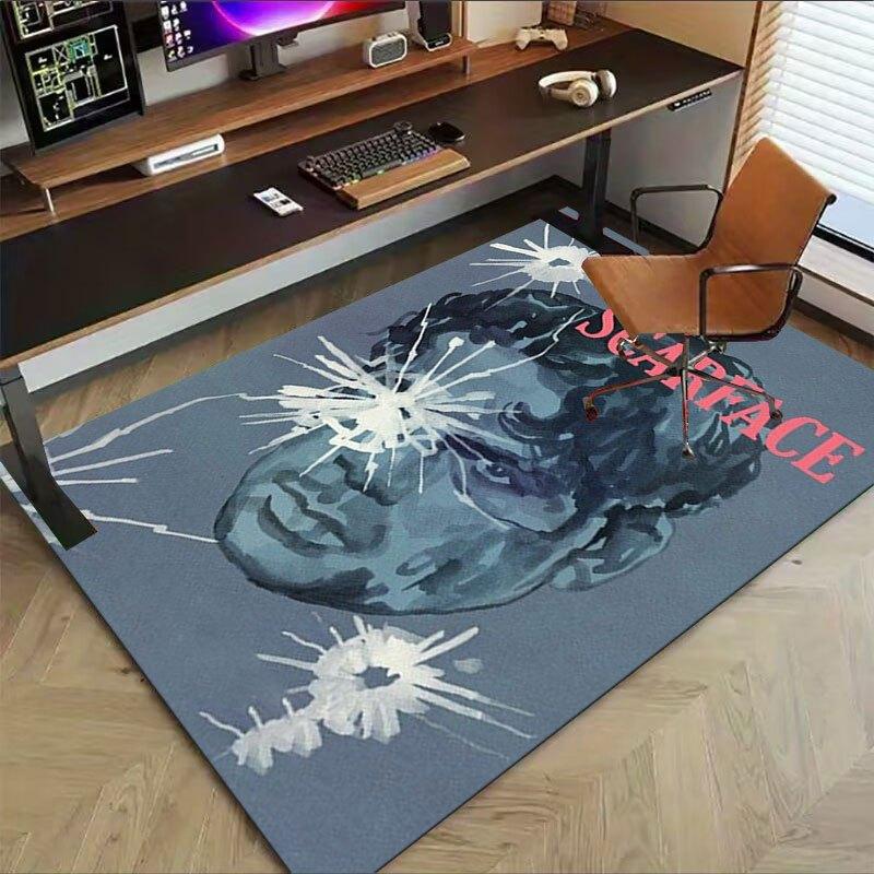 1pc Scarface Office Carpet Chair Mats Soft, Comfortable, All Season,Perfect for Home, Bedroom, or Office Decor, Perfect Gift for