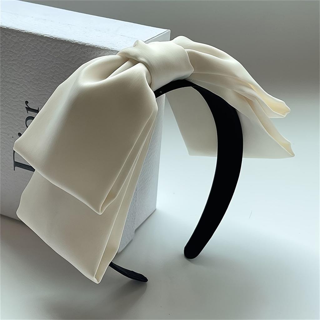 Vintage Black Big Bow Headband Beautiful Women's Wide Hairband Accessory Girls' Able Hair Hoop Bezels for Stylish Hairdo