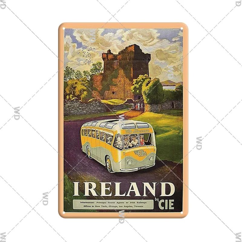 Landscape Ireland City Tin Sign Dublin Metal Signs Vintage Retro Metal Plate Decorative Plaque for Home Club Wall Decor Gift