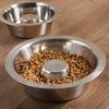 Stainless Steel Pet Slow Feeder Bowl Anti-Slip Dog Feeding Bowl Cat Food Dish  for Cat Dog