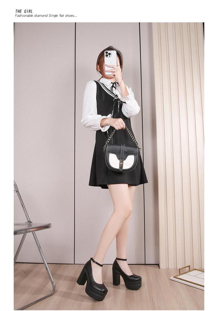 2026 Spring European & American High Chunky Heel Women's Platform Shoes - Waterproof Fashion Show & Banquet Style