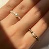 Vlen Natural Mini Pearl Ring for Women 18 K Gold Plated Bead Finger Ring Fashion Elastic Rings Handmade Simplicity Jewelry