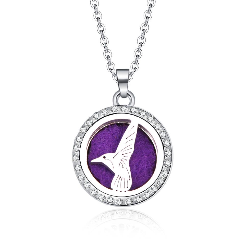 In-Stock Aromatherapy Hollow Diamond Pendant Necklace