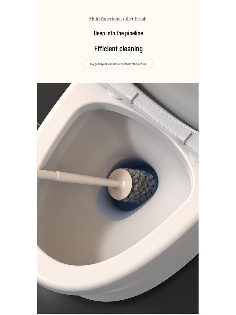 Luxury Wall-Mounted Quick-Dry Toilet Brush Set with Base for Cleaning Bathroom Corners