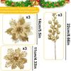 9/18Pcs Glitter Artificial Flowers Berry Bouquet Christmas Decoration Xmas Tree Pendant Ornaments for Home Decor New Year Gifts
