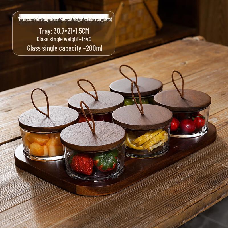 Retro Style Divided Glass Serving Tray