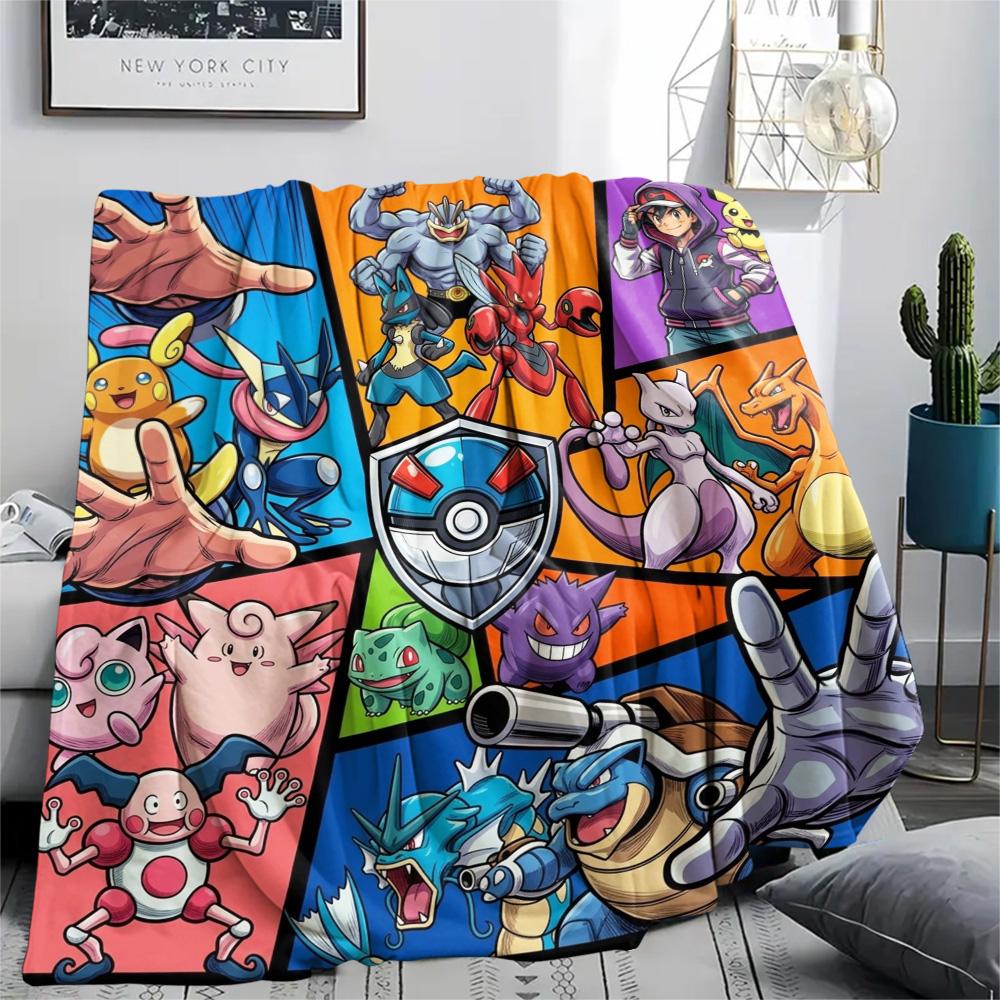 

Pokemon Print Flannel Blanket, Ultra Soft High Quality All Seasons Warm Throw, Home Decor Cozy Blanket, Perfect Christmas Gift 80cm x 120cm