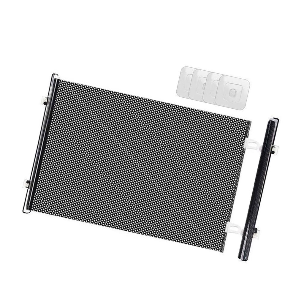 Auto Extending Pet Gate White Mesh Barrier For Cats Dogs With Metal Frame Easy No Tools Installation Space Saving Home Safety Solution