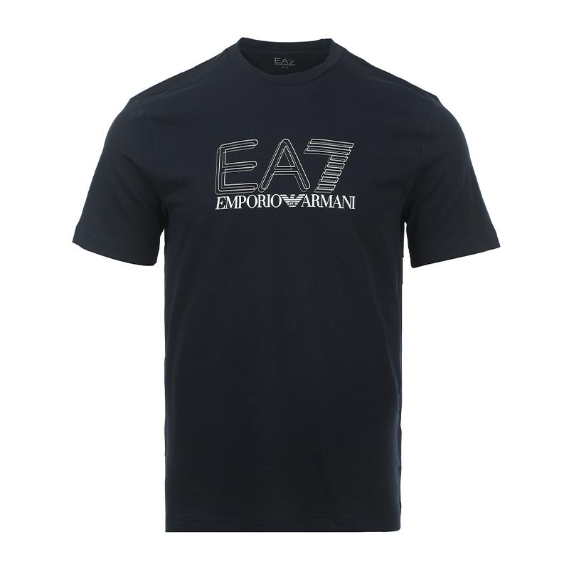 

Emporio Armani EA7 Classic Logo Print Fashion Simple Short Sleeve T-Shirt Men tops Dark-Blue 7M001308AF10373UB102 S