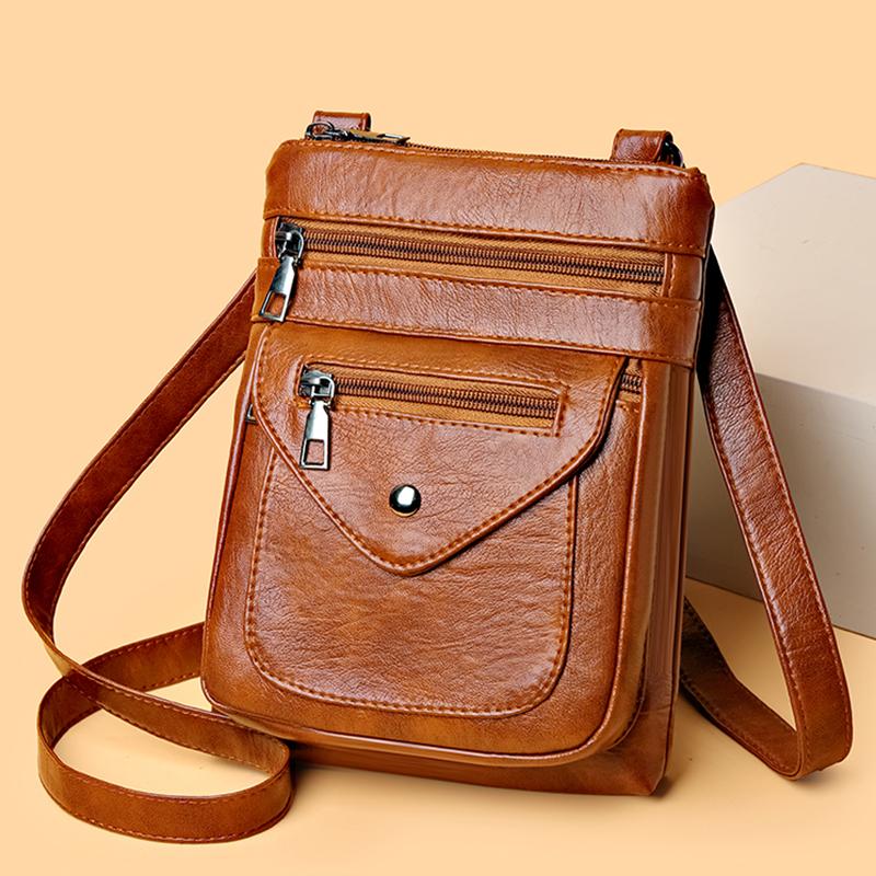 Damer Axelväska Liten Väska Kvinnor Casual Damplånbok Toppkvalitet Telefonficka Brun Kvinnor Mode Crossbody-väskor För Flickor