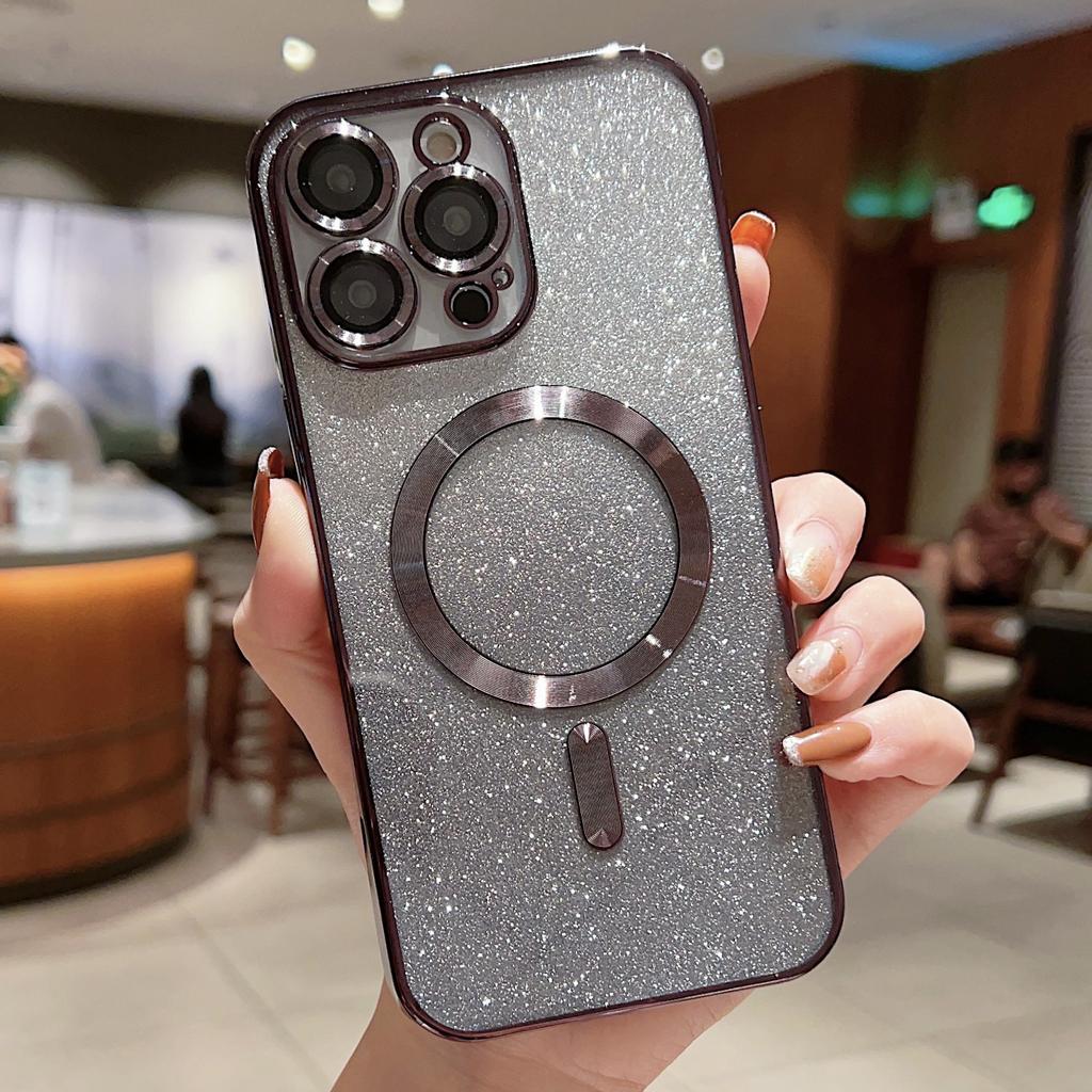Applicable To Iphone11promax Mobile Phone Case Apple 11p Electroplated CD Pattern Magnetic Mobile Phone Case 11 Gradual Change Glitter