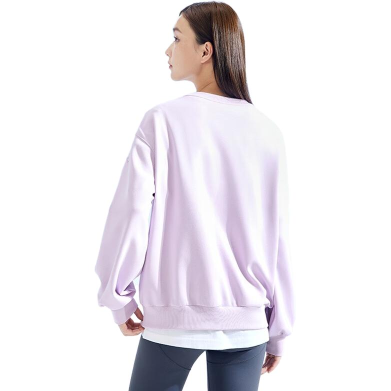 Anta Training Series Solid Color Knitted Crew Neck Sweatshirt Women sweatshirt Vine-Flower-Purple 162337712-3