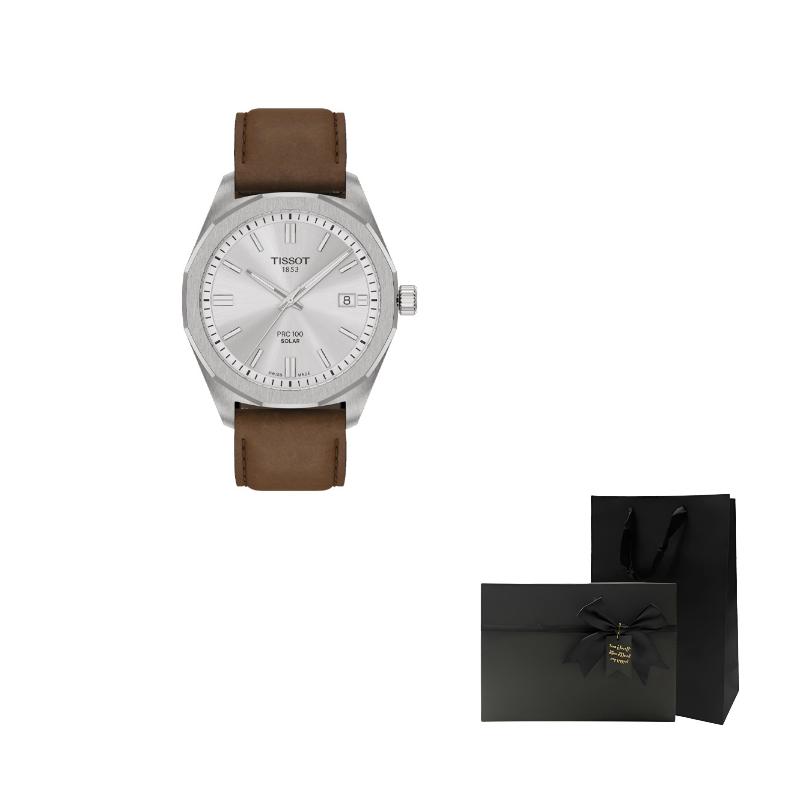 TISSOT PRC100 Solar Quartz Movement Men's Watches Watch 39mm Black Dial T151.422.33.051.00